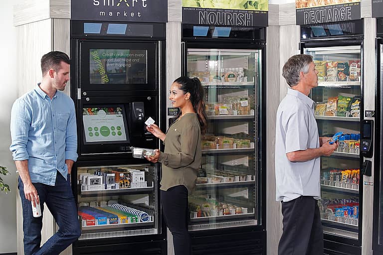 employees using ai vending machine technology
